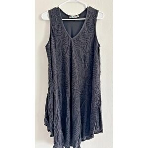 Lapogee Womens Size Sm Black V Neck Embroidered Slip Dress 90s Grunge Whimsigoth